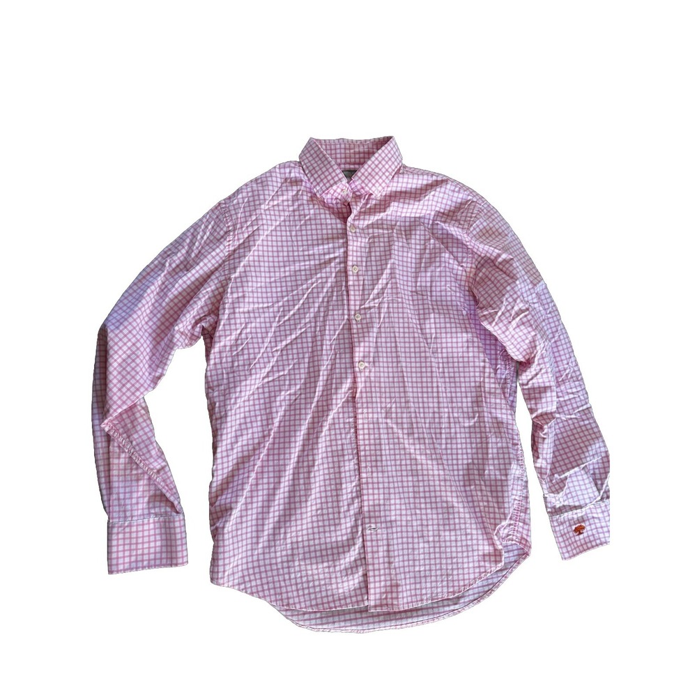 Peter Millar Summer Comfort Button Down Shirt‎ Golf  Performance Pink White Mens
